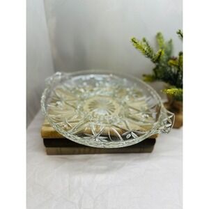 vintage anchor hocking EAPC divided appetizer dish pressed glass heritage